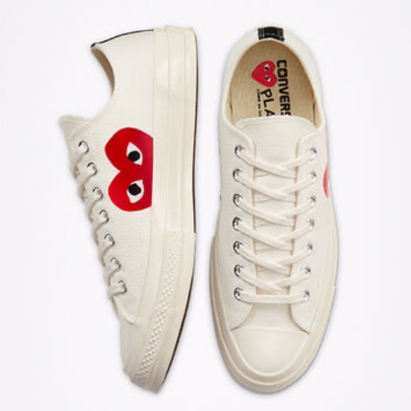 Comme des Garcons PLAY Shoes - Converse x Comme des Garçons PLAY Chuck 70 white womens size 9 men’s size 7